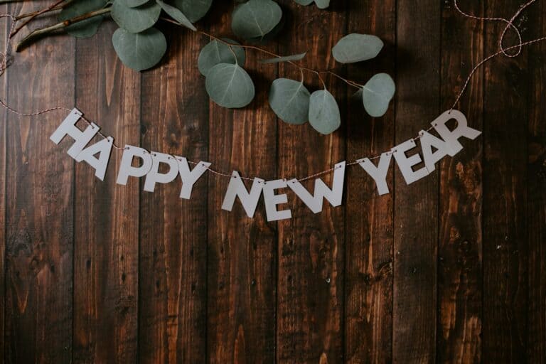 A Happy New Year banner for starting the new year sober